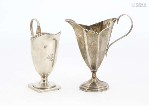 Two Victorian silver cream or milk jugs
