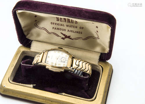 An Art Deco Benrus gold plated gentleman's wristwatch