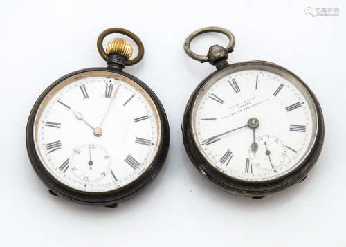 A late Victorian silver open faced pocket watch by Kendal & Dent