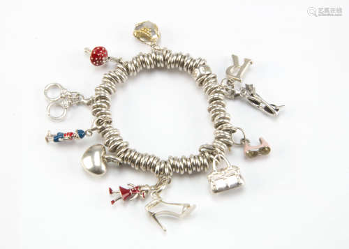 A modern silver charm bracelet from Links of London