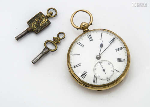 A Victorian 18ct gold open faced pocket watch