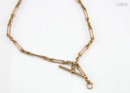 A Victorian 9ct gold double Albert watch chain