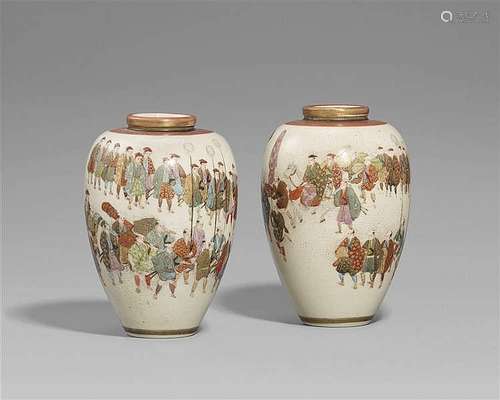 A pair of Satsuma vases. Around 1900