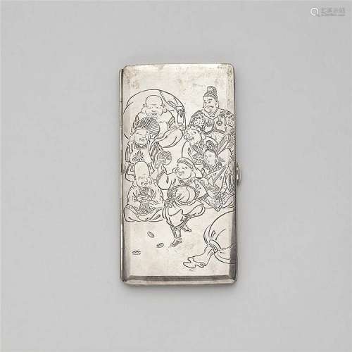 A large silver cigarette case. Early 20th century