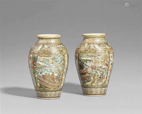 A pair of Satsuma vases. Late 19th century