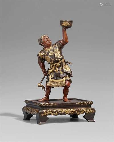 A Miyao bronze figure of a samurai. Late 19th century