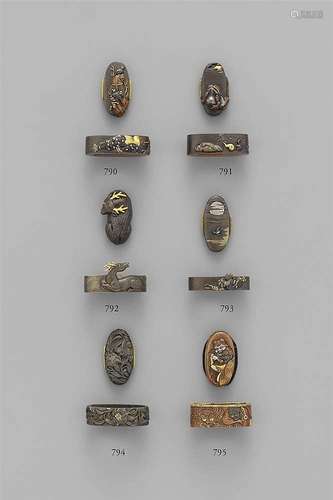 A shibuichi fuchi and kashira. 18th/early 19th century