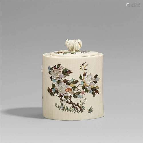 A Shibayama ivory box. Late 19th century