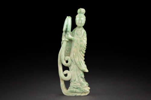 JADEITE CARVING OF GUANYIN