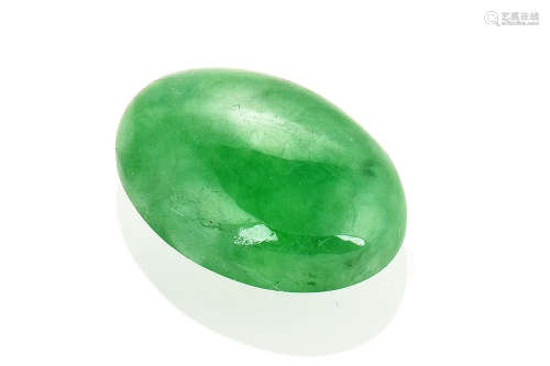 A DOUBLE CABOCHON CUT NATURAL JADEITE WITH AIGL CERTIFICATE