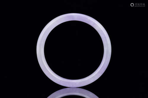 PURPLE JADEITE ROUND BANGLE WITH CERTIFICATE