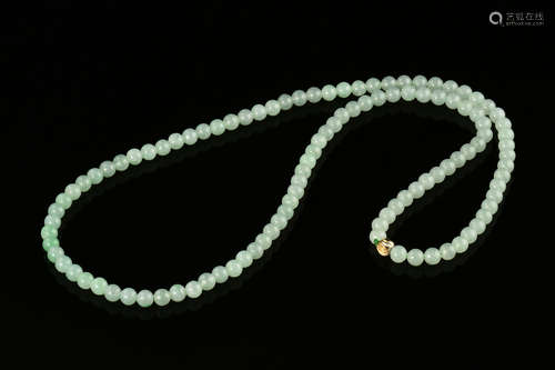 108 JADEITE ROUND BEADS NECKLACE WITH CERTIFICATE