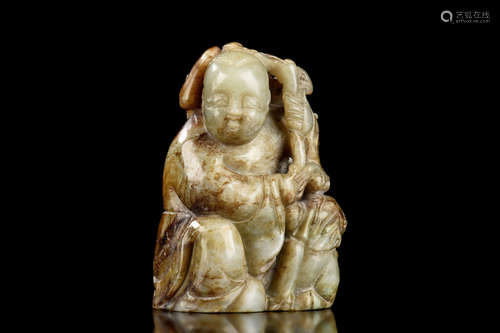 JADE CARVED 'BOY' FIGURE