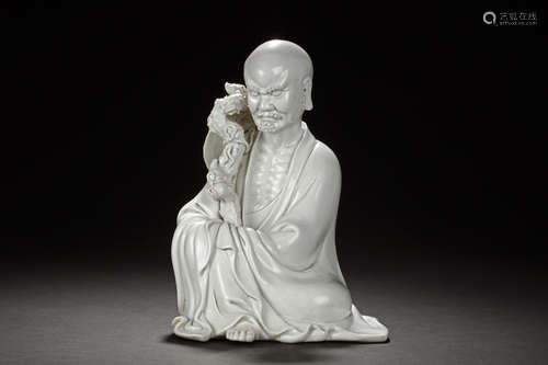 BLANC DE CHINE DEHUA BODHIDHARMA SEATED FIGURE