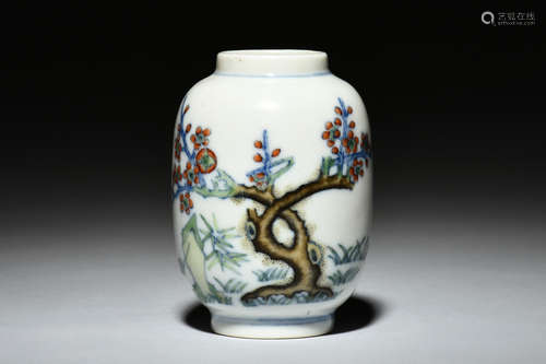 DOUCAI 'PLUM FLOWERS' SMALL JAR