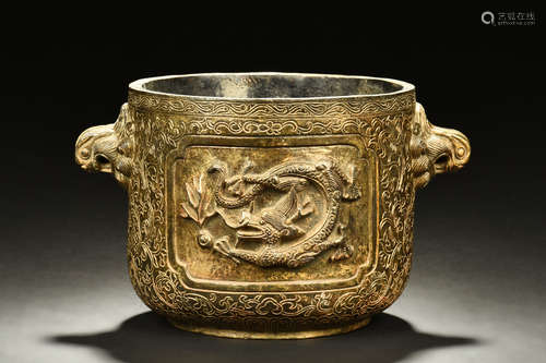 BRONZE CAST 'DRAGONS' CENSER