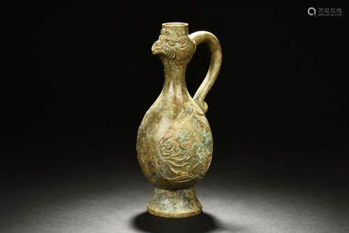 BRONZE CAST 'PHOENIX' EWER