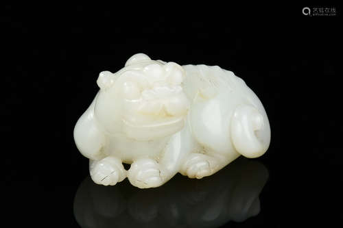 JADE CARVED 'MYTHICAL BEAST' FIGURE