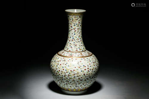 FAMILLE ROSE 'LONGEVITY' VASE