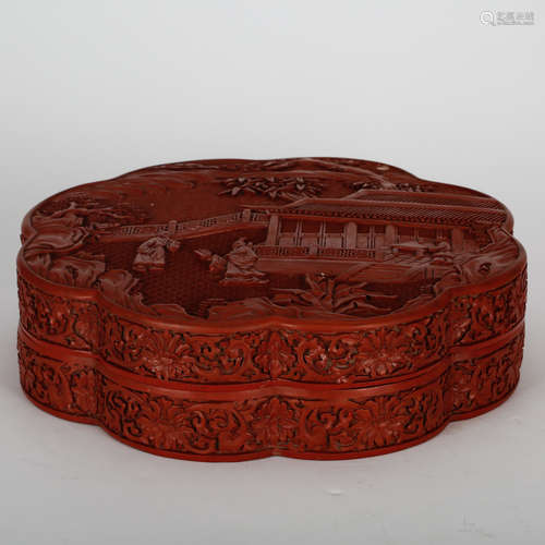 CHINESE CINNABAR LACQUER COVER BOX