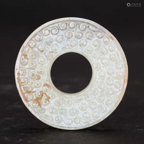 CHINESE ARCHAIC JADE BI DISK