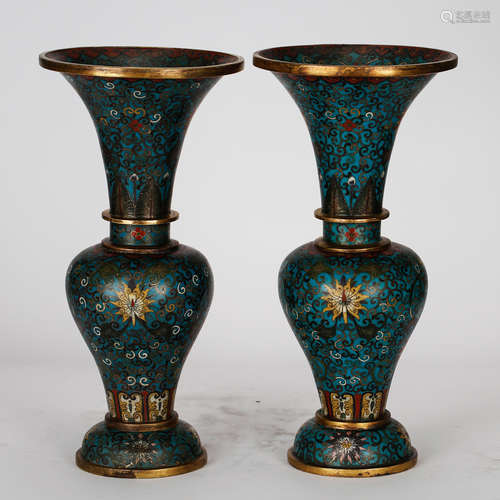 CHINESE CLOISONNE GU VASES