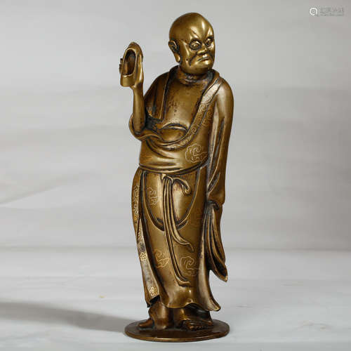 CHINESE BRONZE FIGURE OF LOHAN