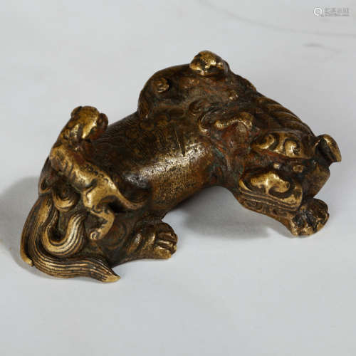 CHINESE BRONZE FIGURE OF FOOLION