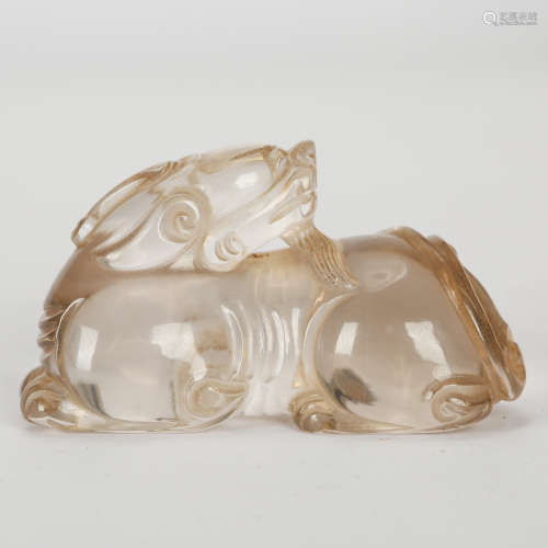CHINESE CRYSTAL CARVED FOOLION