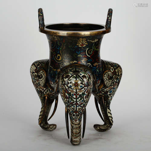 CHINESE CLOISONNE TRIPOD CENSER