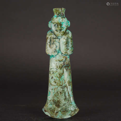 CHINESE ARCHAIC JADE FIGURINE