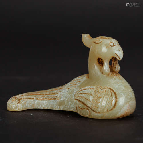 CHINESE ARCHAIC JADE BIRD