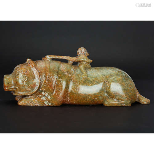 CHINESE ARCHAIC JADE BEAST