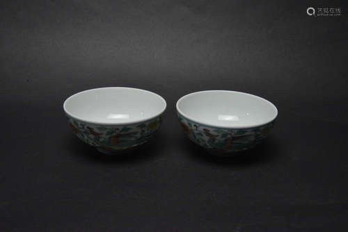 CHINESE DOUCAI PORCELAIN BOWLS