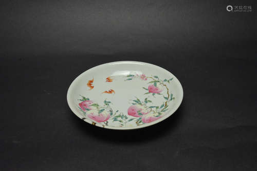 CHINESE FAMILLE ROSE PORCELAIN PLATE