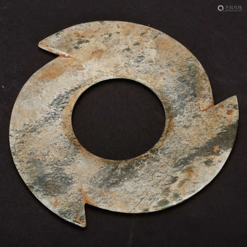 CHINESE ARCHAIC JADE BI DISK