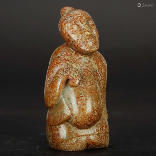 CHINESE ARCHAIC JADE FIGURINE