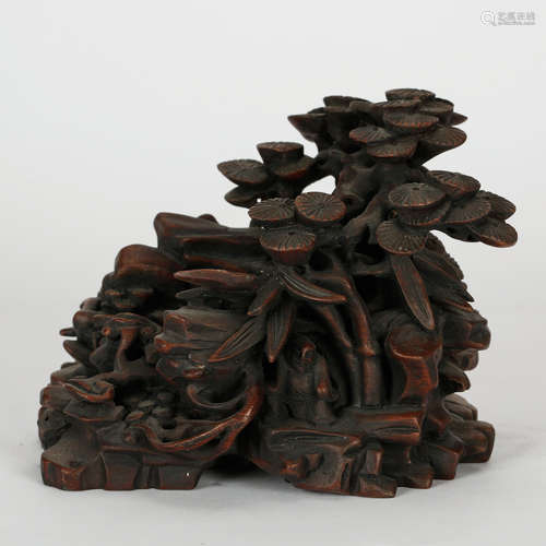 CHINESE HARDWOOD CARVED LANDSCAPE