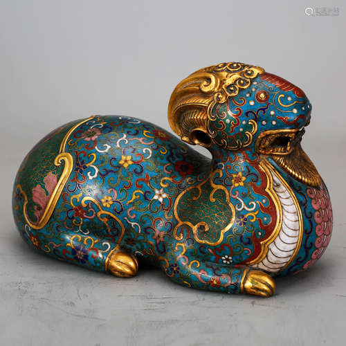 CHINESE CLOISONNE FIGURE OF BEAST