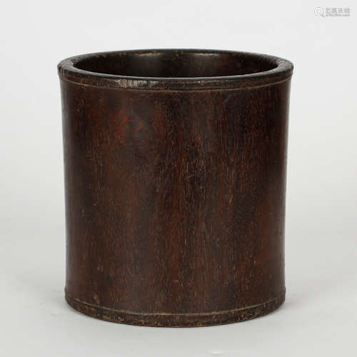 CHINESE HARDWOOD BRUSH POT