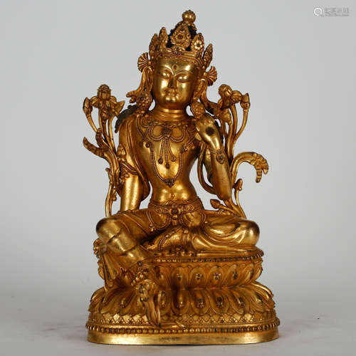 CHINESE GILT BRONZE TARA