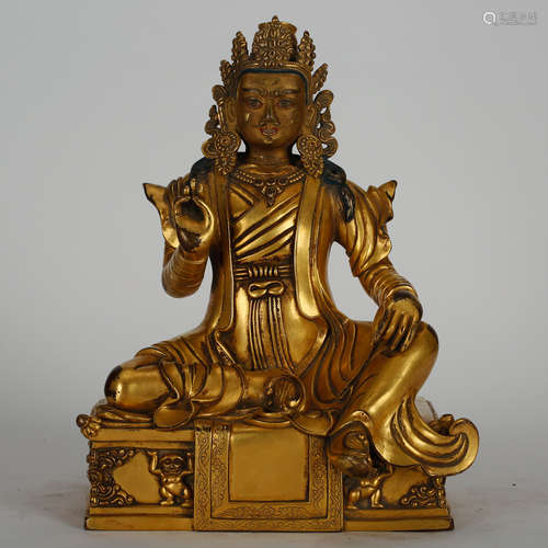 CHINESE GILT BRONZE GUANYIN