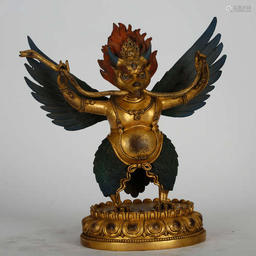 CHINESE GILT BRONZE GARUDA