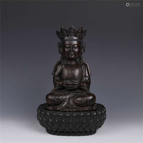 CHINESE AGALWOOD SEATED BUDDHA