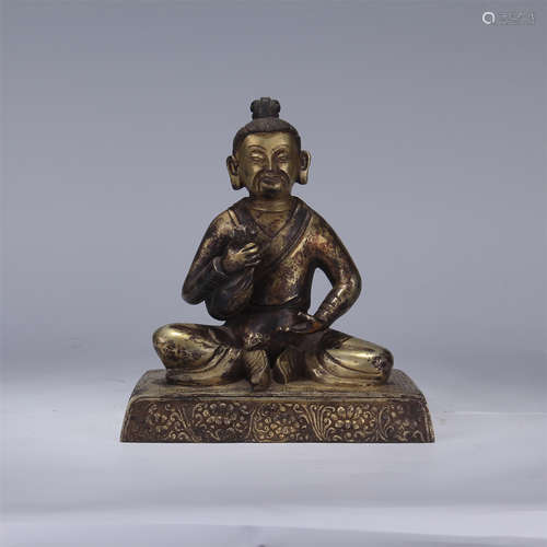 CHINESE GILT BRONZE SEATED BUDDHA