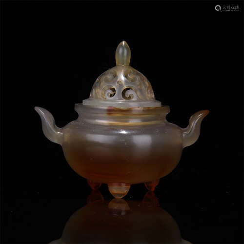 AGATE LIDDED CENSER