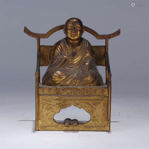 CHINESE BRONZE SEATED BUDDHA