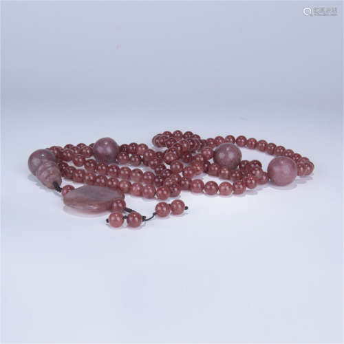 CHINESE PINK ROCY CRYSTAL BEAD CHAOZHU COURT NECKLACE