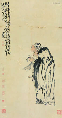黄慎（1687～1766） 高士图 立轴 设色纸本