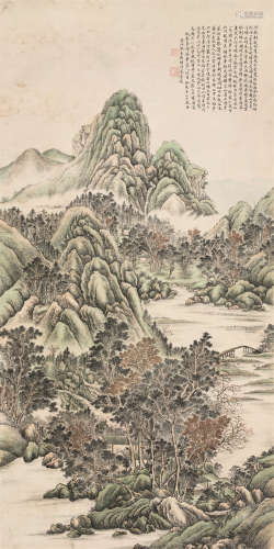 吴琴木（1894～1953） 癸亥（1923）年作 秋林层巘 立轴 设色纸本